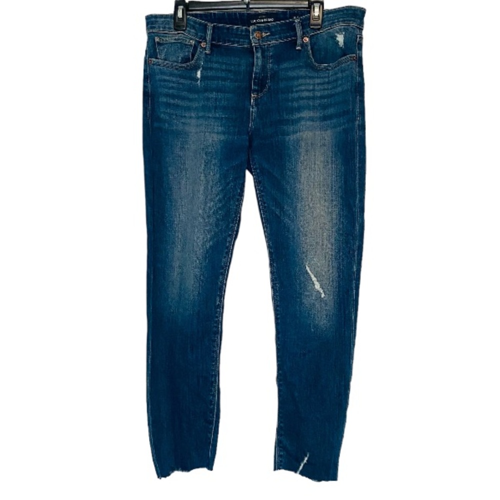 Lucky Brand• dark wash distressed midrise Stella skinny jeans size 14 size 30